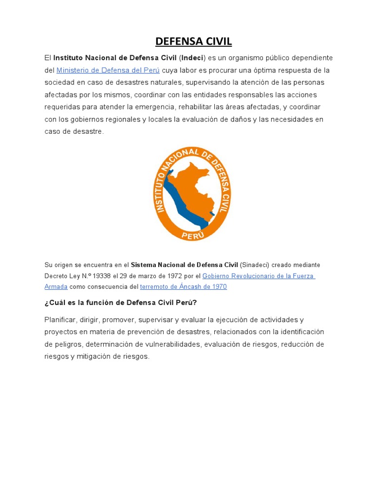 Defensa Civil | PDF | Defensa Civil | Perú