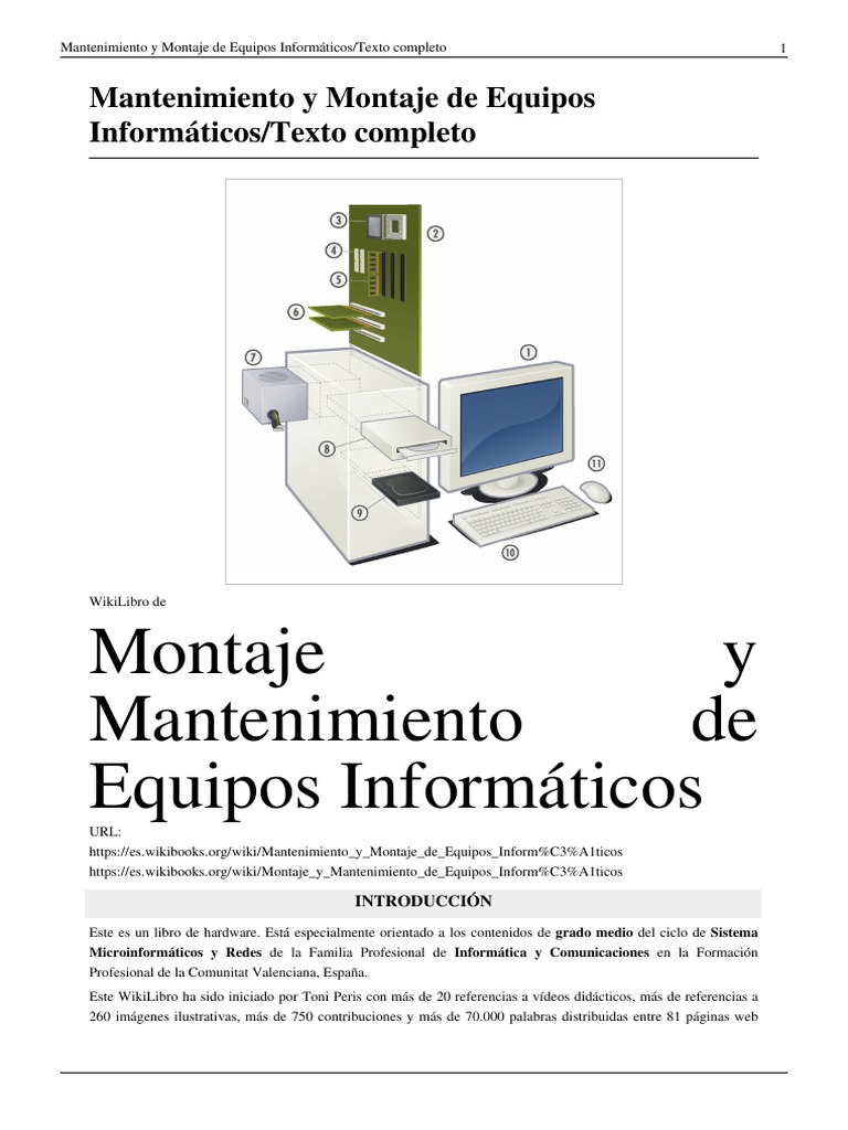 Mantenimiento Y Montaje De Equipos Informaticos Pdf Poco Memoria