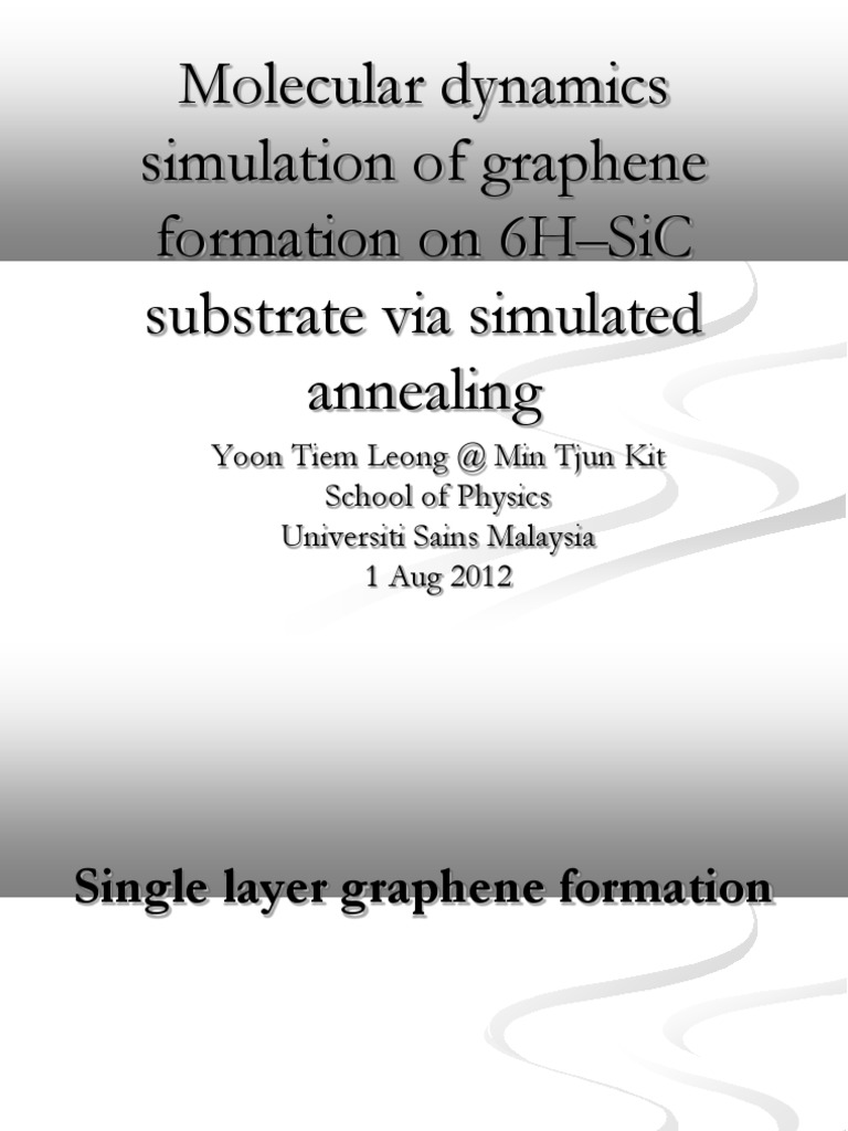 Molecular Dynamic Simulation of Graphene | PDF | Graphene | Crystal ...
