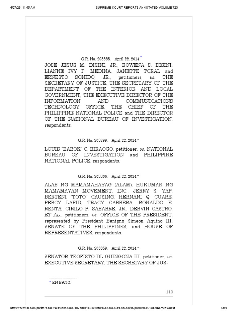 Disini vs. Secretary of Justice PDF Defamation Statute Of Limitations