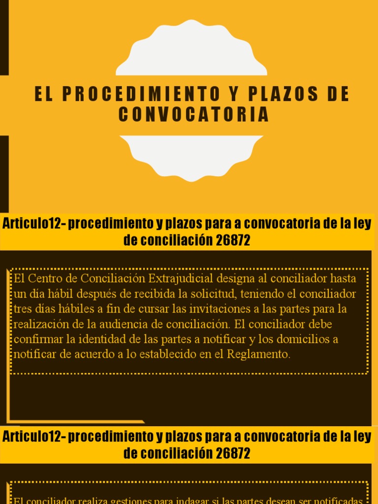El Procedimiento y Plazos de Convocatoria | PDF