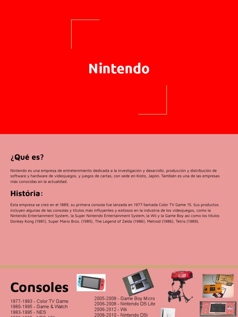 Historia y Consolas de Nintendo | PDF | Nintendo | Juegos de consolas
