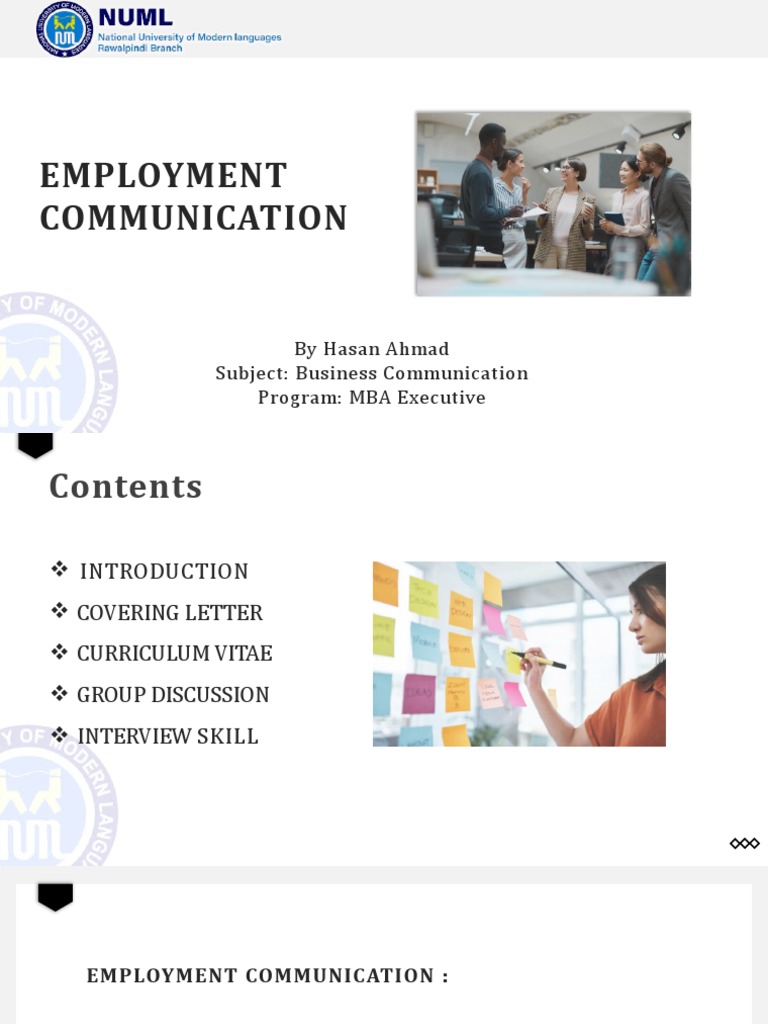 Employment Communication PDF Résumé Communication