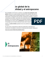 1.2 La Crisis Global de La Insostenibilidad y El Antropoceno