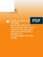 Manual Practic Pentru Responsabilii de Dosare Referitor La Convenția Din 2007 Privind Obținerea Pensiei de Întreținere Pentru Copii