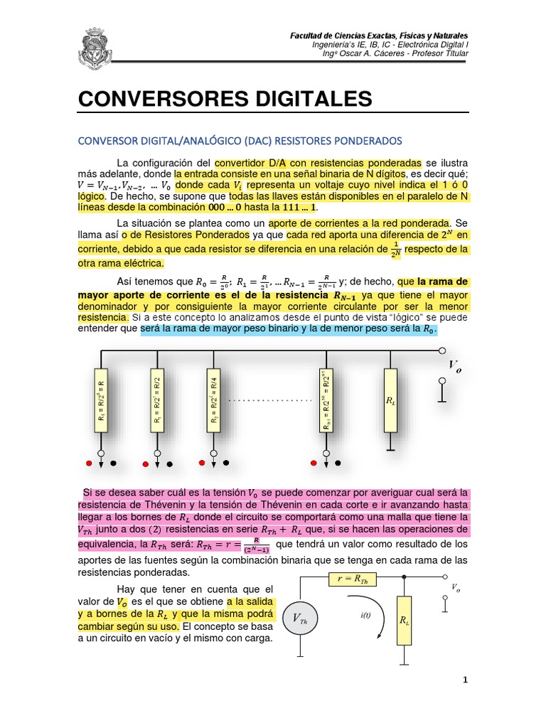 Conversores DAC & ADC PDF Convertidor digital a analógico Informática