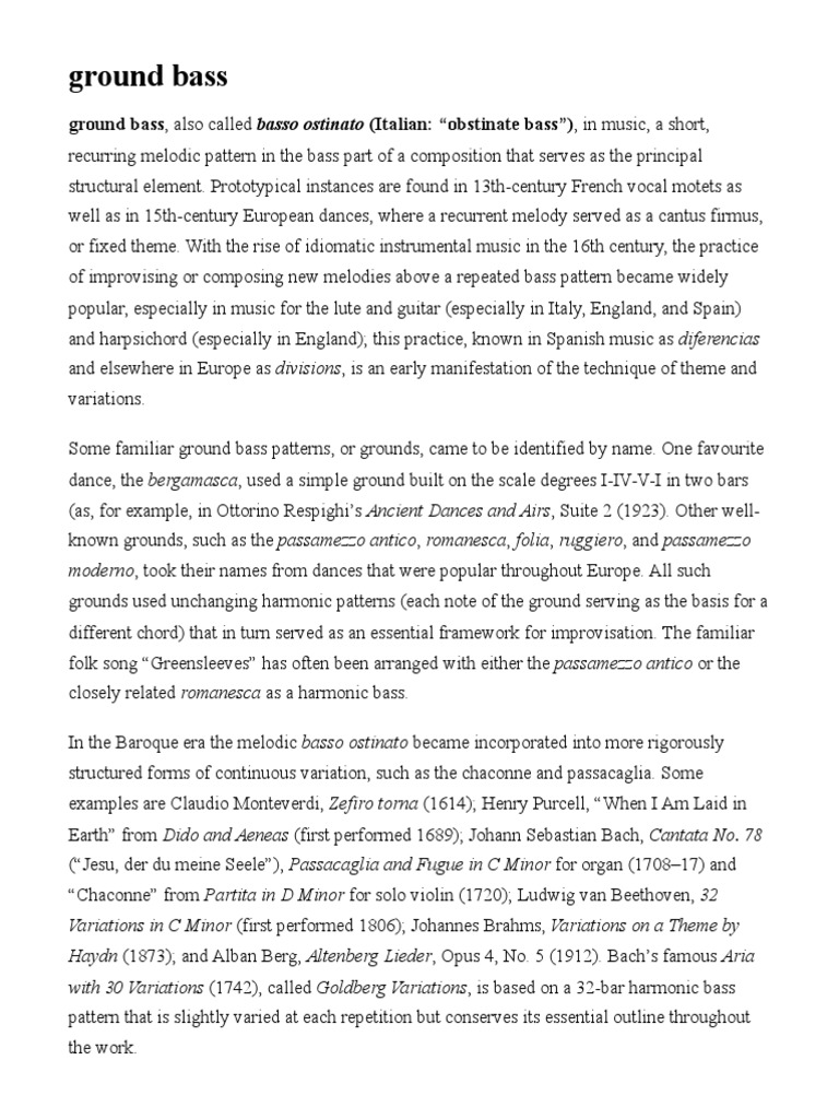 Ground Bass Britannica Online Encyclopedia PDF