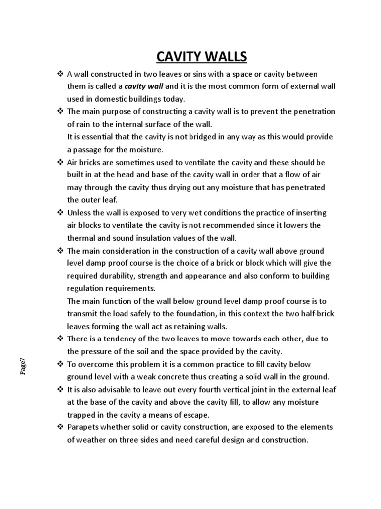 Cavity Walls | PDF | Wall | Building Insulation