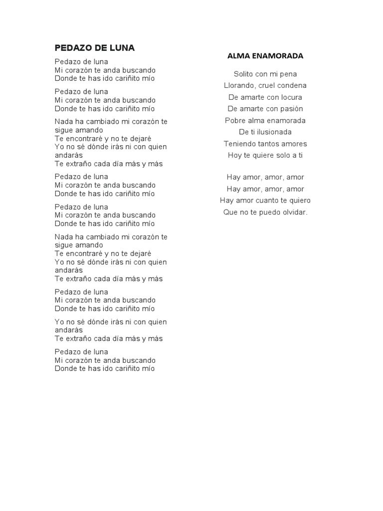 Letra Cancion | PDF