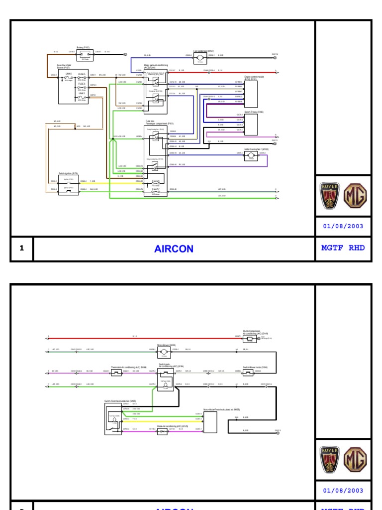 MG TF Electrical Circuit Diagrams | Download Free PDF | Electrical