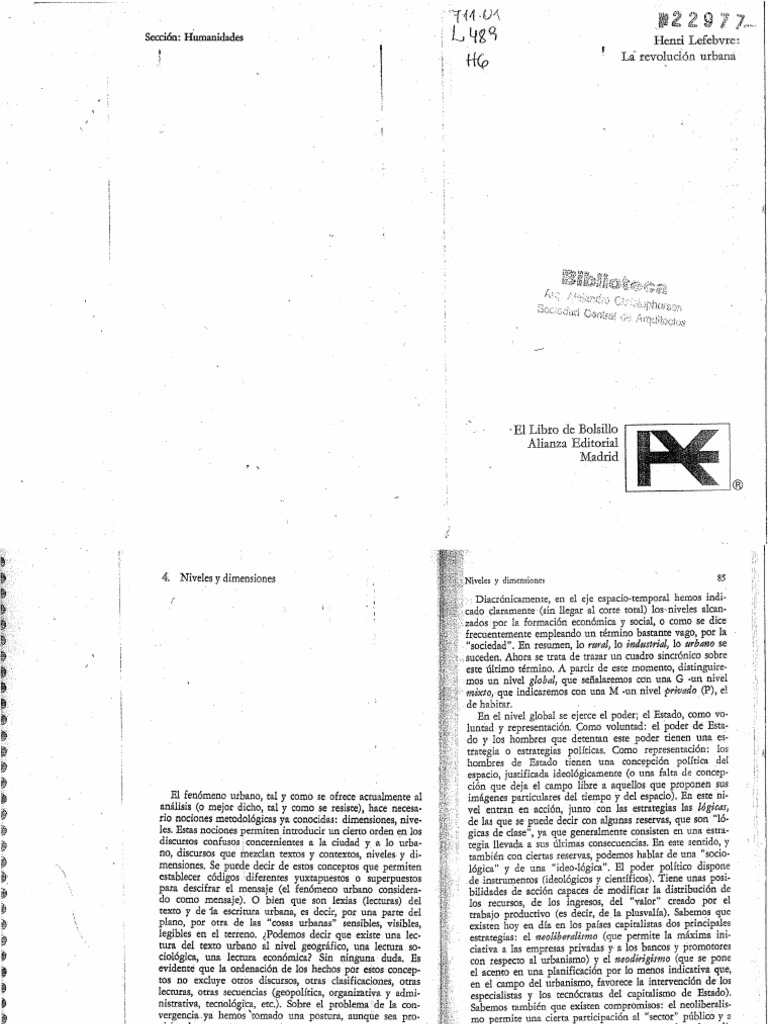 1 Henri Lefebvre La revolucion urbana PDF