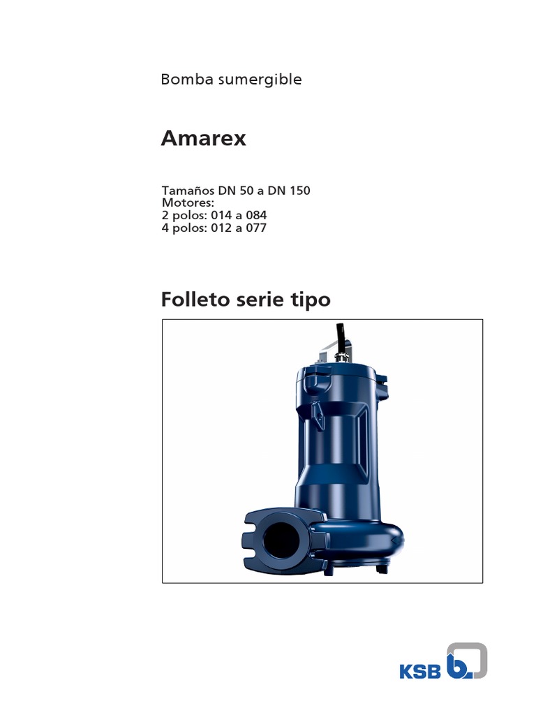 Bombas Sumergibles KSB | PDF | Hierro fundido | Rodamiento