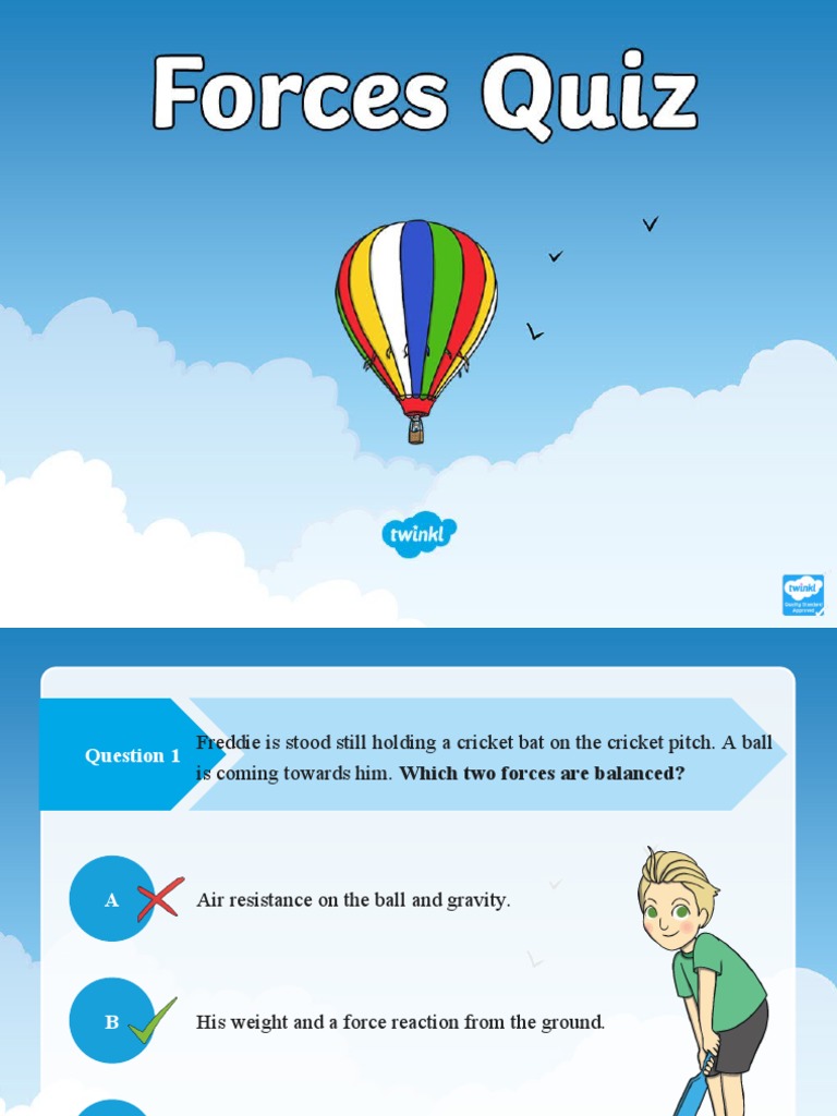 Forces and Motion Quiz for Students | PDF