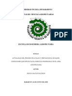 Actualidad Del Proceso de Avaluo y Peritaje en El Ecuador