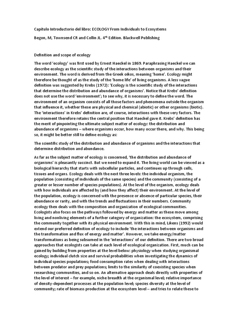 Introduction to Ecology Concepts | PDF | Ecology | Ecosystem