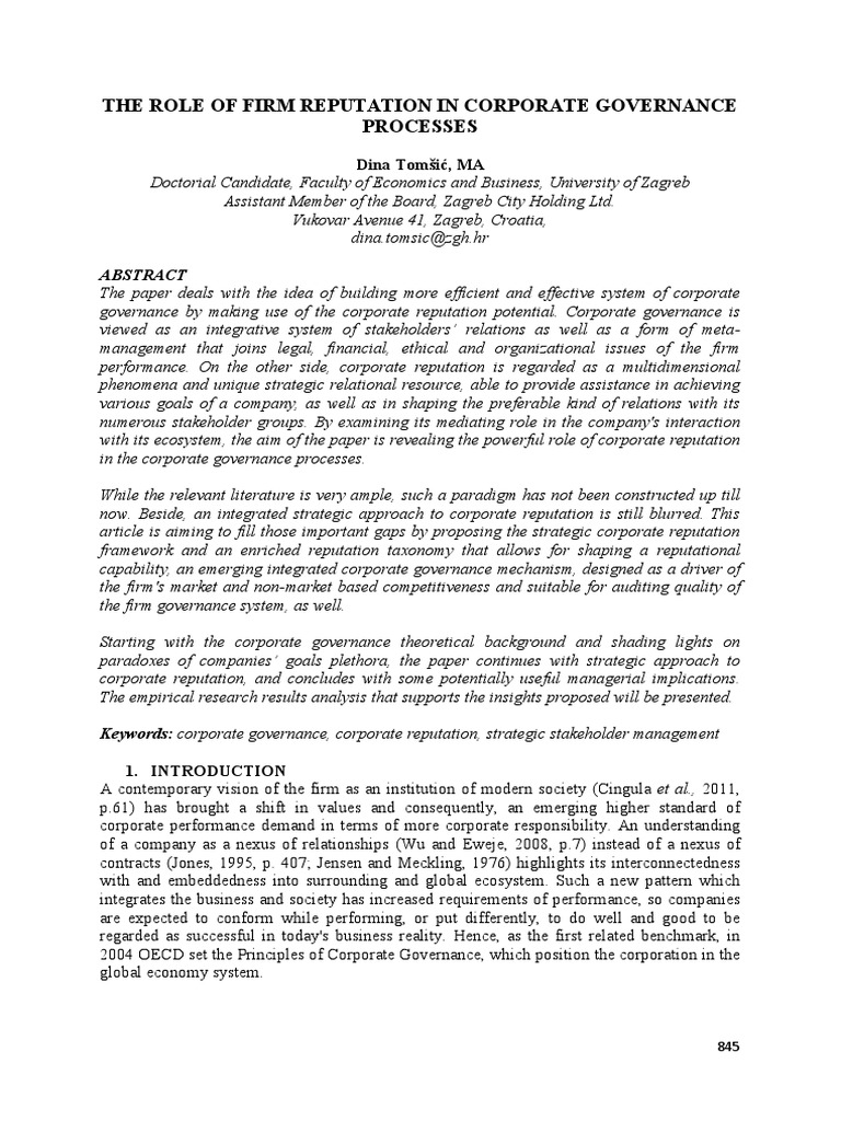 Photo inspiration: 626388 2 The Role Of Firm Reputation In Corporate Governance Photo Inspiration