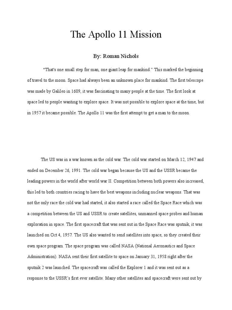 The Apollo 11 Mission | PDF | Apollo Program | Apollo 11