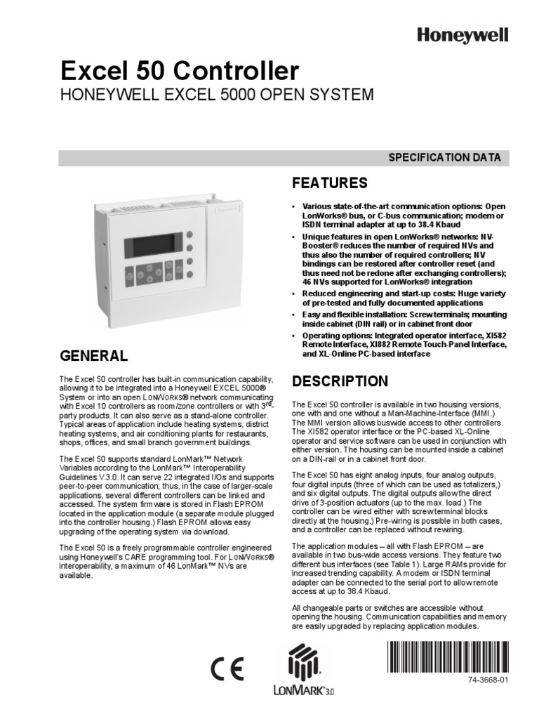 Excel 50 Controller: Honeywell Excel 5000 Open System | PDF