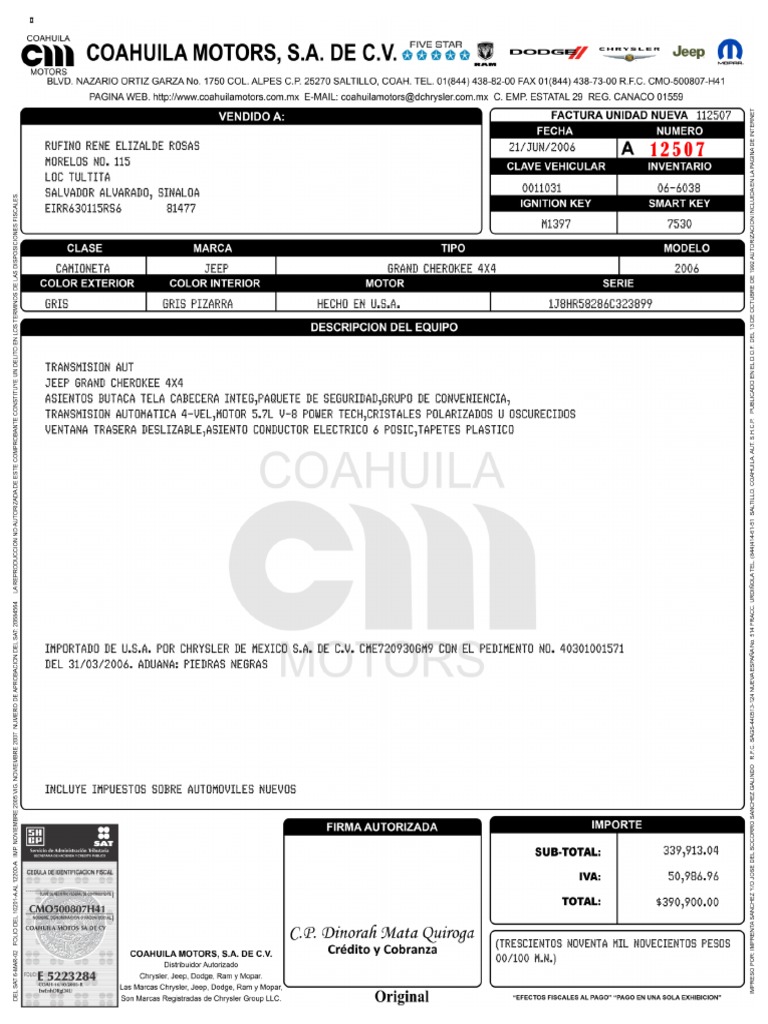 COAHUILA MOTORS SA DE CV PDF
