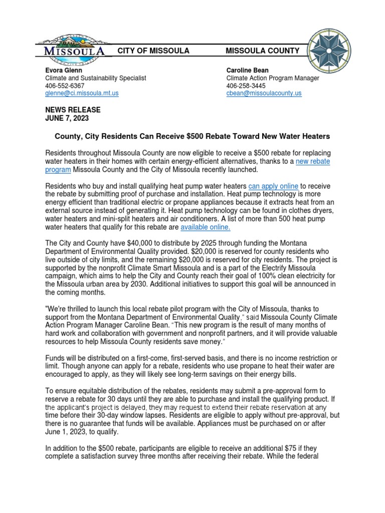 Water Heater Rebate PDF Water Heating Heat Pump