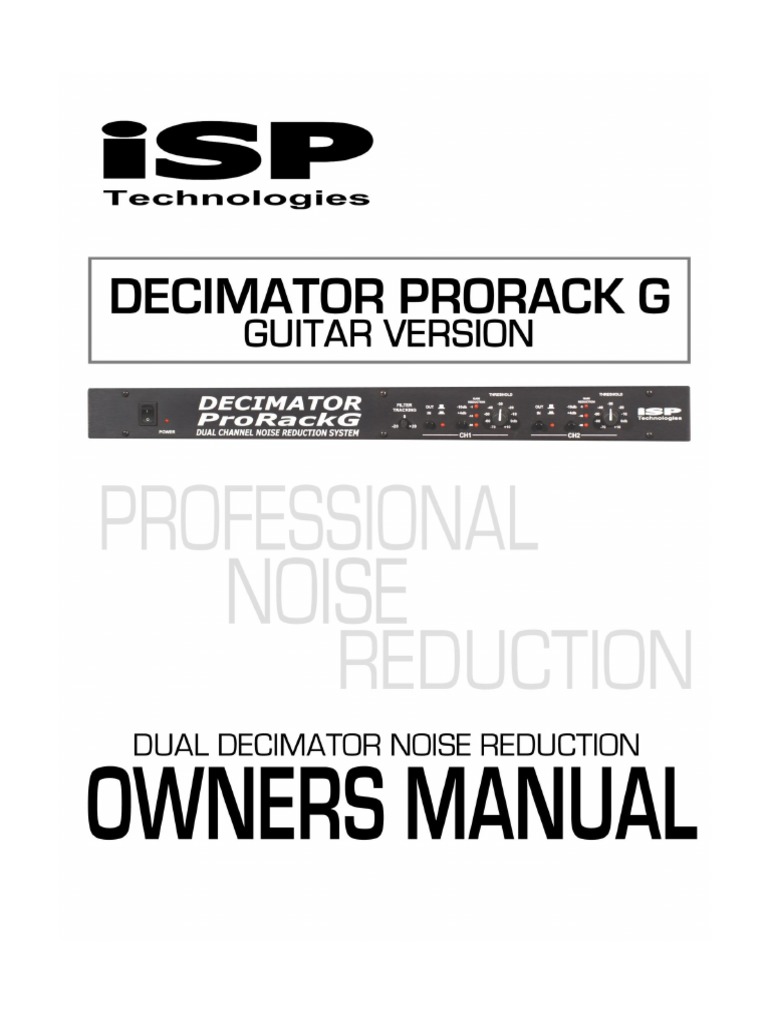 Decimator Prorack G Owners Manual PDF Amplifier Filter (Signal Processing)
