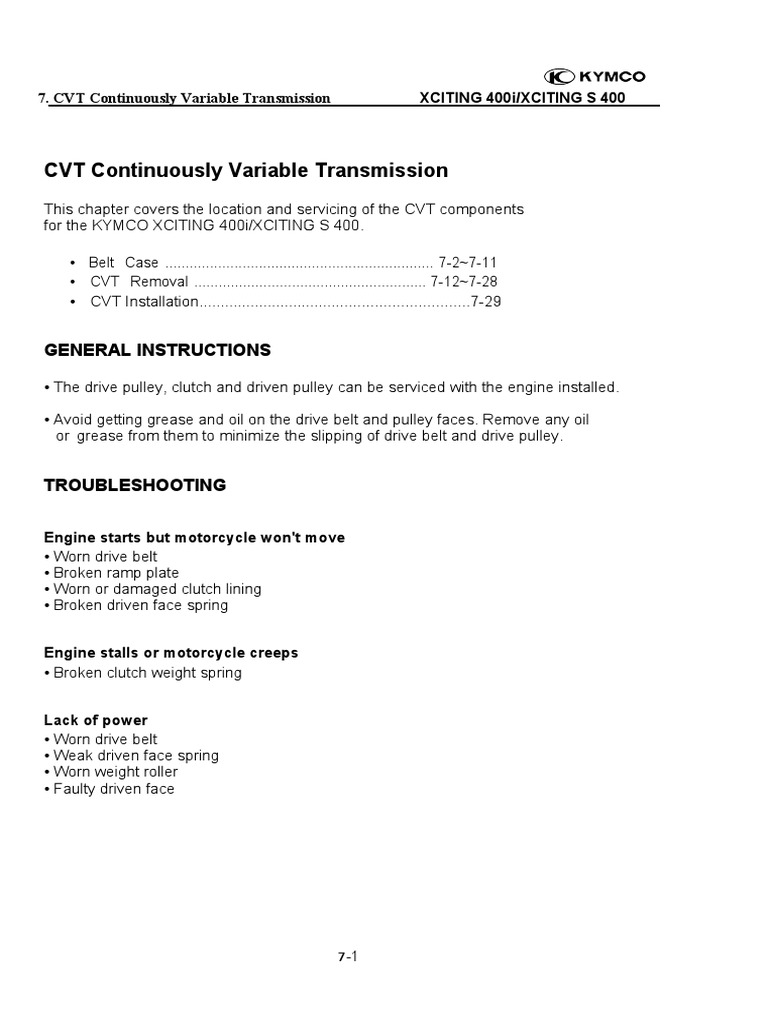 7 CVT | PDF | Belt (Mechanical) | Clutch
