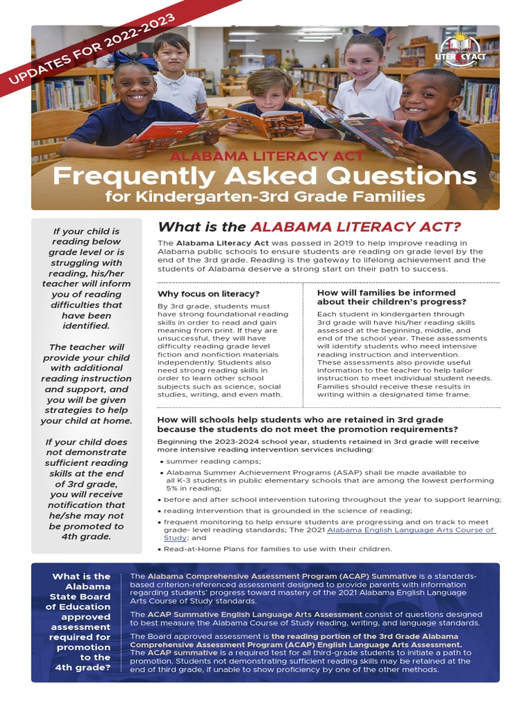 Alabama Literacy Act FAQs For Families English PDF