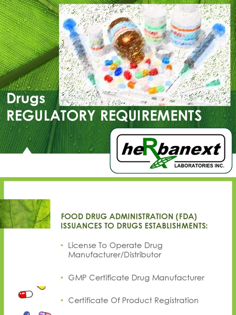 Drugs REGULATORY Requirements PDF Food And Drug Administration Drugs