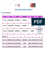 Horario de Clases 2° A 2023