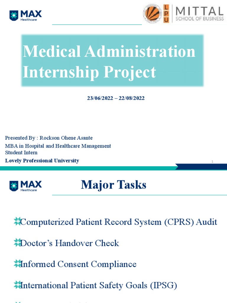Internship Project - Rockson | PDF | Intensive Care Unit | Patient