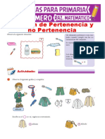 Relación de Pertenencia y No Pertenencia Para Primero de Primaria