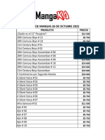 Lista de Mangas 26 de Octubre 2022: Producto Precio