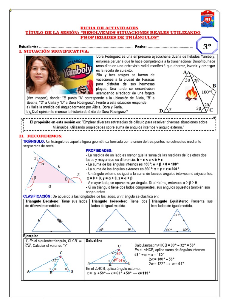 Ficha de Tercer Año Secundaria | PDF