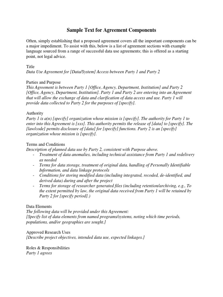 Text For Agreement Components PDF Breach Of Contract Discovery (Law)