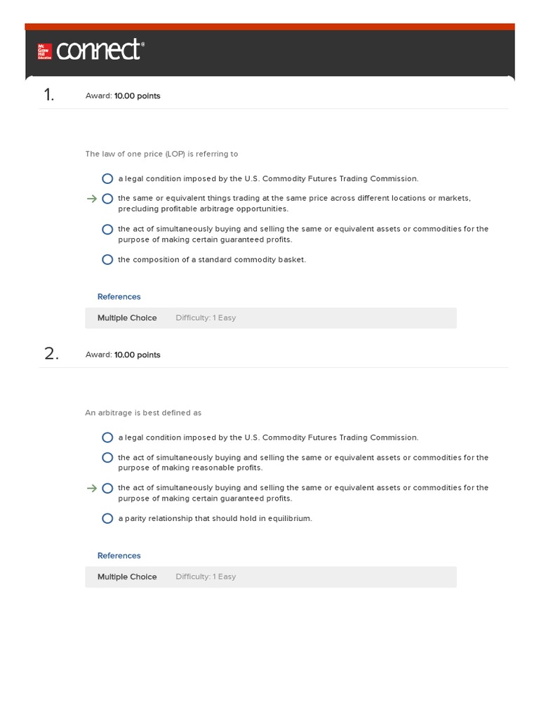 Chapter 06 Test Bank Pdf Forecasting Arbitrage