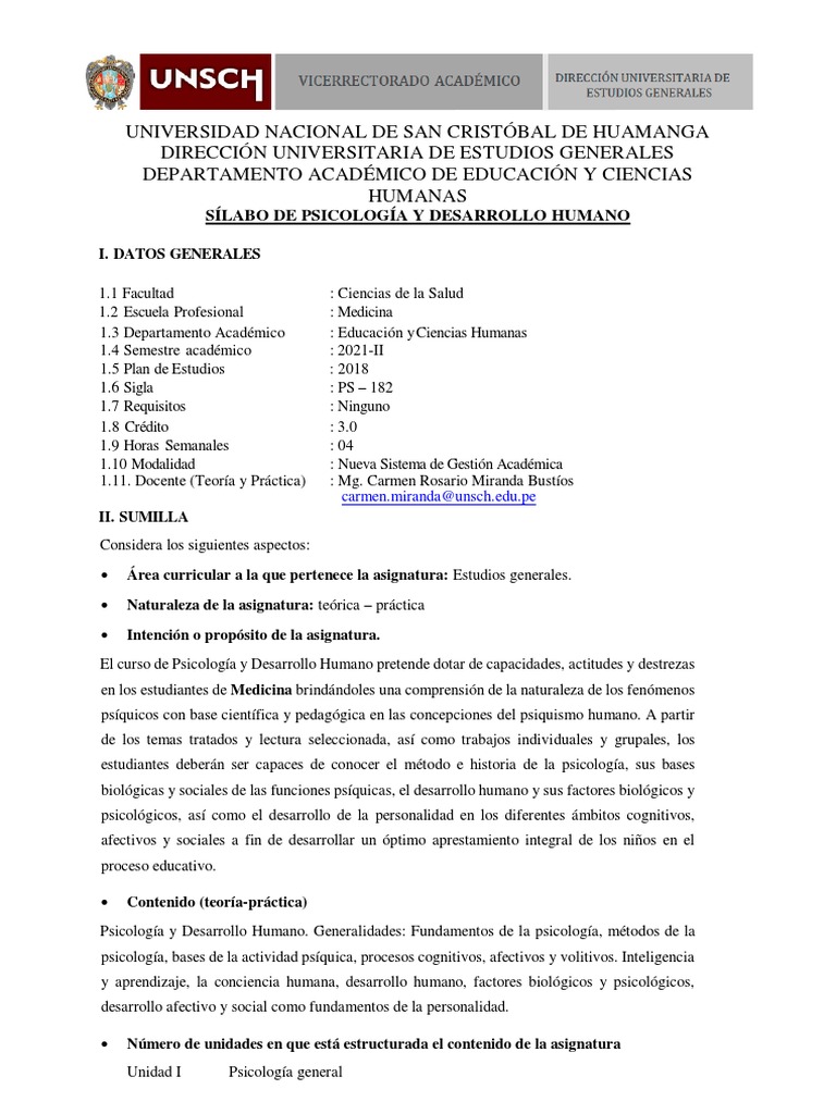 Psicología y Desarrollo Humano PS-182 | PDF | Sicología | Aprendizaje