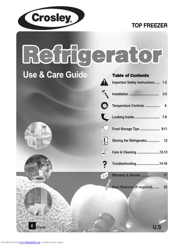 Refrigerator Use & Care Guide | PDF | Refrigerator | Food Storage
