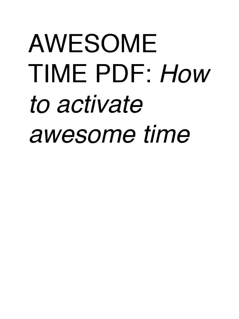 Activate Awesome Time PDF Guide | PDF