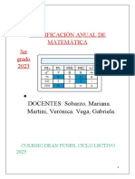 PLANIFICACIÓN ANUAL DE MATEMÁTICA 2023. 3ro C CDF
