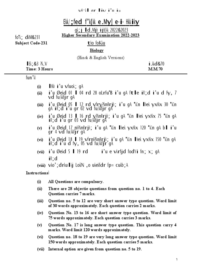 BIOLOGY CLASS 12 IMPORTANT QUESTIONS 2023 UP BOARD PDF DOWNLOAD visual data 8