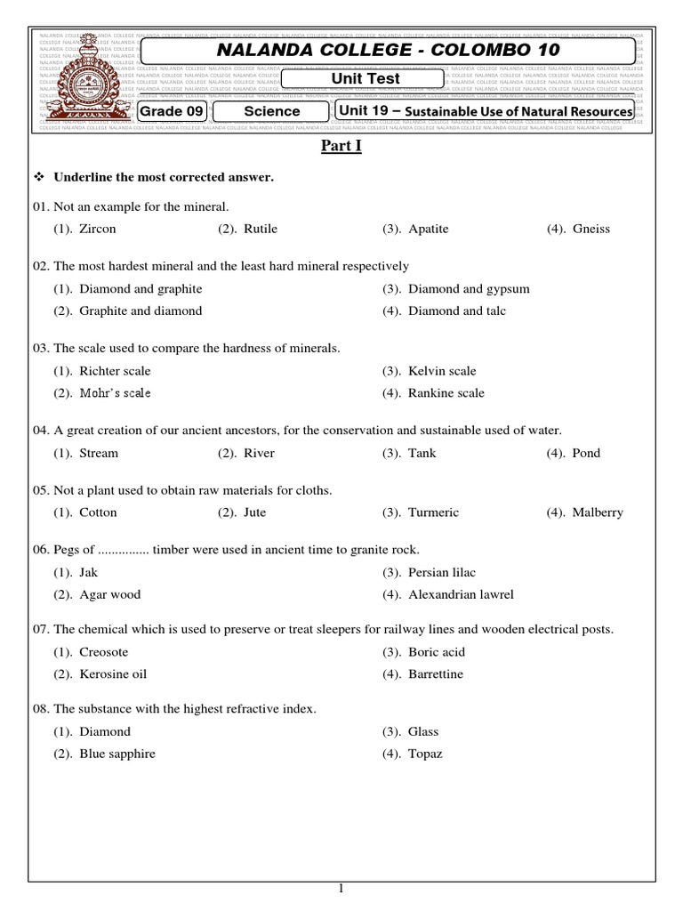 Grade 9 Science Unit 19 Notes | PDF