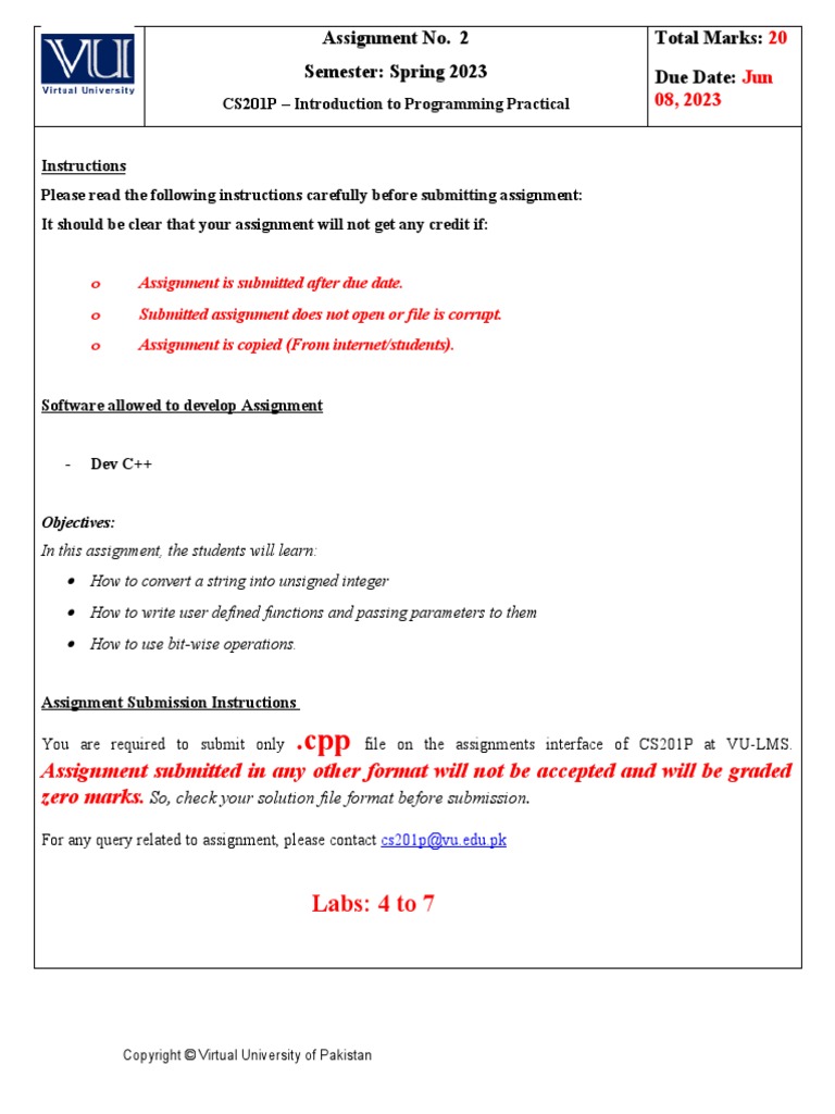 CS201p - Assignment Solution 2023 | PDF
