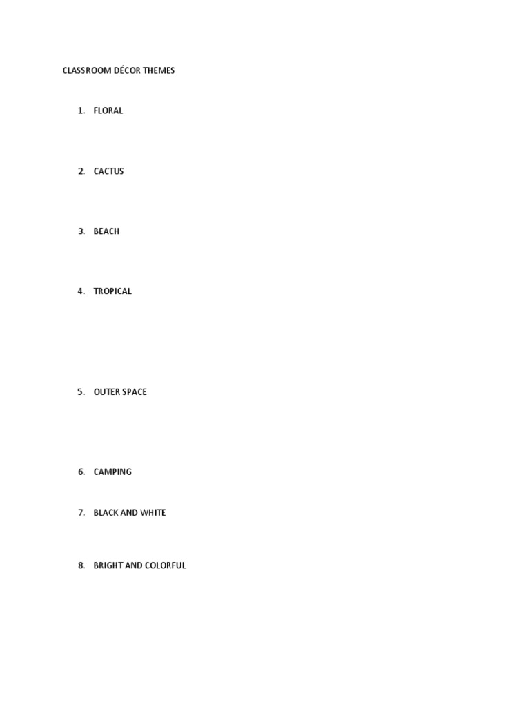 Popular Classroom Decor Themes