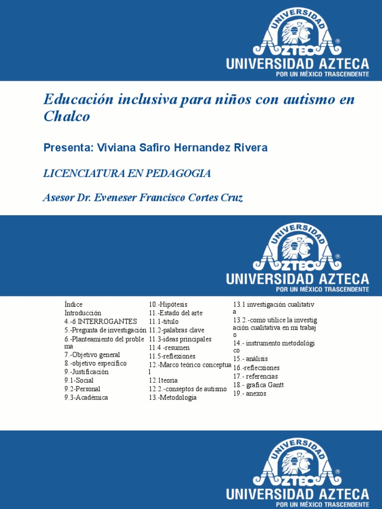 Educación Inclusiva para Autistas en Chalco | PDF | Espectro autista ...