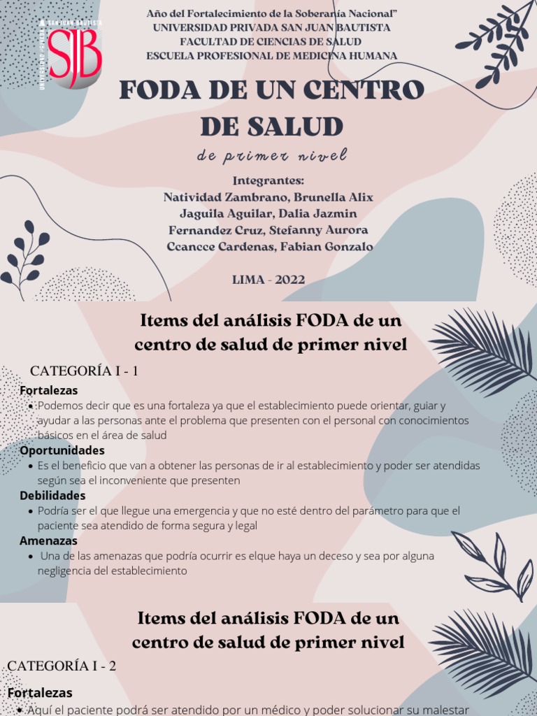 FODA de Un Centro de Salud | PDF