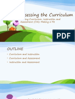 Linking Curriculum, Instructions, and Assessment (CIA) Making A Fit