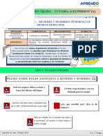 I EXPERIENCIA DE APRENDIZAJE - ACT 1 - 1° y 2° GRADO TUTORIA