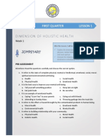Health 7 - Lesson 1 - Dimensions of Holistic Health