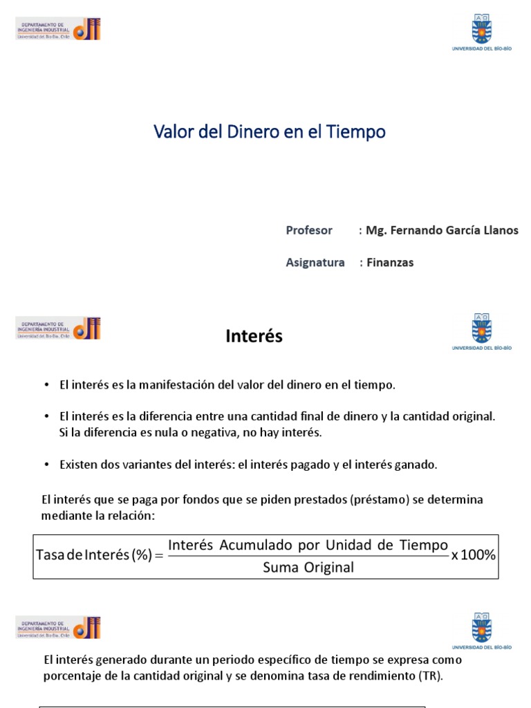 Interés y Valor del Dinero en el Tiempo | PDF | Interés | Tasas de interés