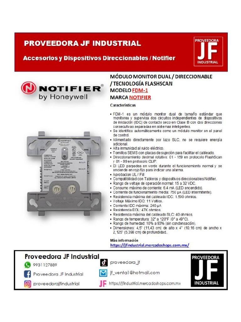MODULO MONITOR DUAL NOTIFIER FDM1 PDF